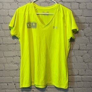 𝅺5) Under Armour Heat Gear Short Sleeve Top Size Large
